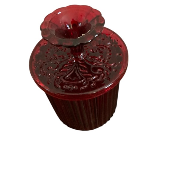 PartyLite Ruby Red Glass Empty Jar with Decorative Lid - Picture 2 of 7